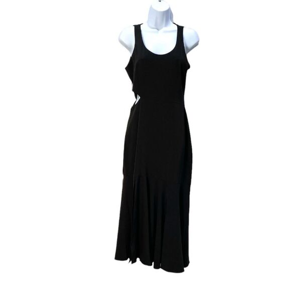 WAYF Arabella Black Side Cutout Sleeveless Scoop Neck With Side Slit Dress - Picture 6 of 16
